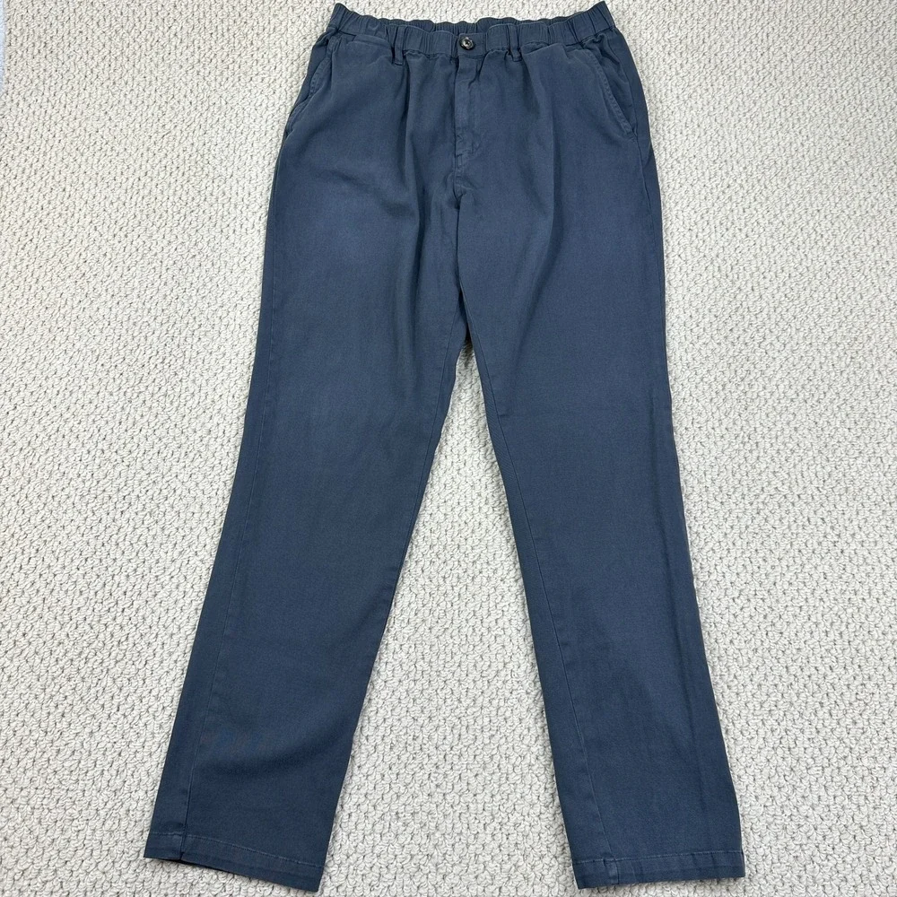 Cove USA Pants Fits Mens 34x31 Blue Gray Elastic Waist Athleisure Chino Trousers